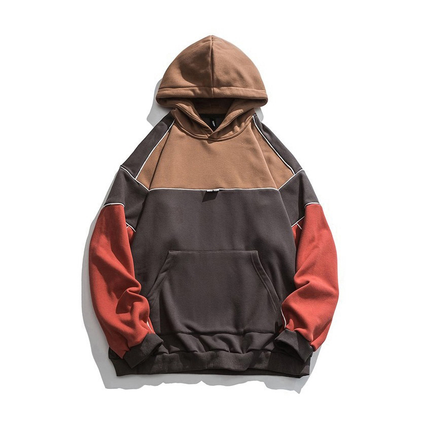 Fashion High Quality Custom Cotton Splicing Men Hoodies